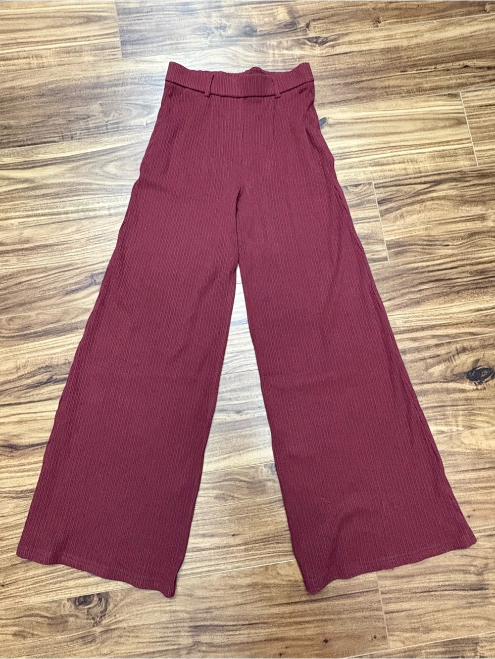 OGLmove Stretchy Flowy High Rise Wide Leg "The Success Pants", Red, size small